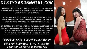 Double anal elbow fisting and of Dirtygardengirl & Hotkinkyjo